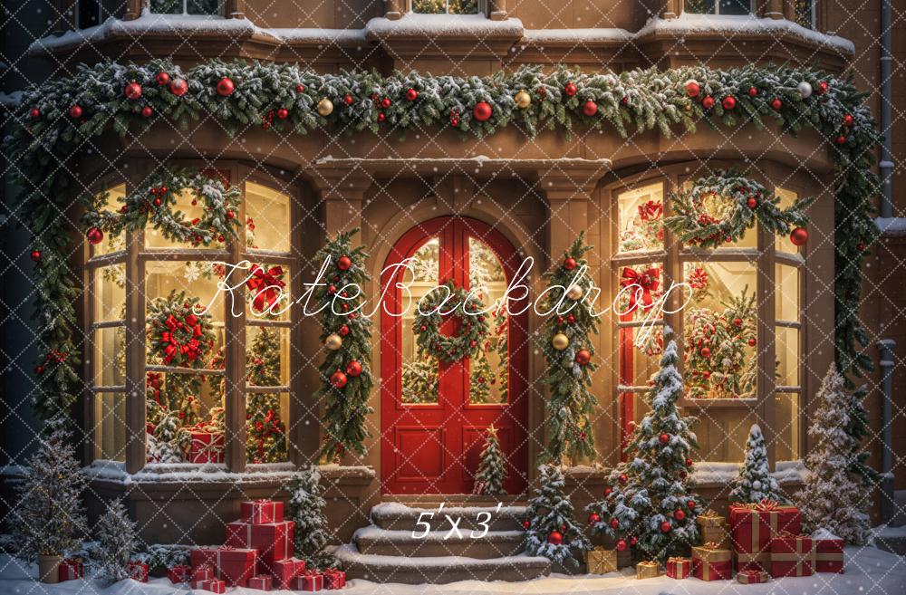 Kate Winter Weihnachten Geschenkeladen Hintergrund entworfen von Chain Photography - Kate Backdrop.de