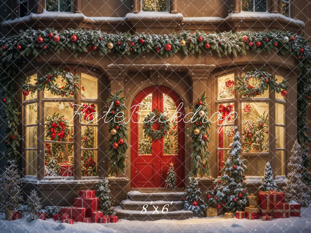 Kate Winter Weihnachten Geschenkeladen Hintergrund entworfen von Chain Photography - Kate Backdrop.de