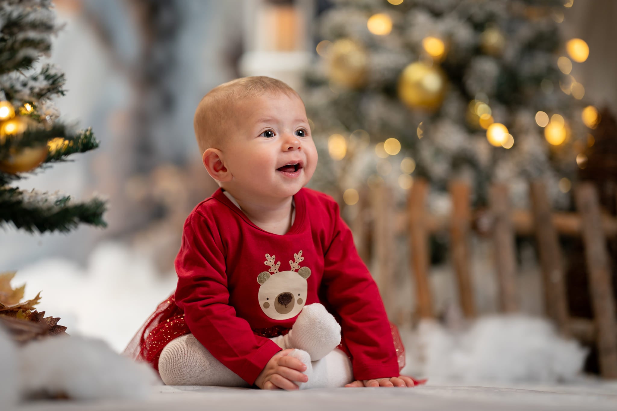 Kate Winter verschneite Weihnachtsbogen-Flur-Hintergrund entworfen von Emetselch - Kate Backdrop.de