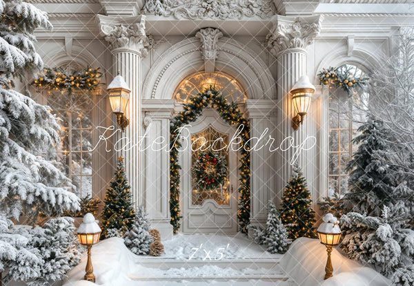 Kate Weihnachten Weiß Vintage Haus Hintergrund Entworfen von Emetselch - Kate Backdrop.de