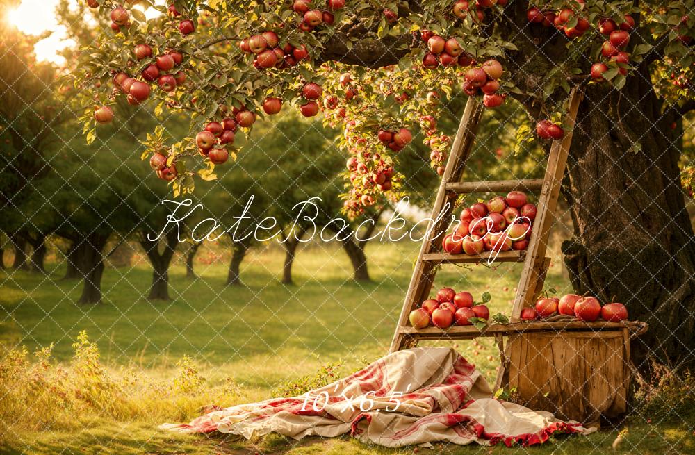 Kate Herbst Outdoor Wald Roter Apfel Obstgarten Hintergrund Entworfen von Emetselch - Kate Backdrop.de