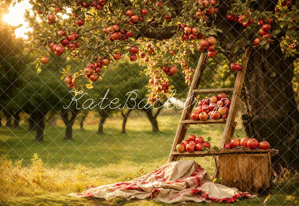 Kate Herbst Outdoor Wald Roter Apfel Obstgarten Hintergrund Entworfen von Emetselch - Kate Backdrop.de