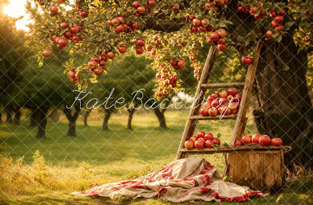 Kate Herbst Outdoor Wald Roter Apfel Obstgarten Hintergrund Entworfen von Emetselch - Kate Backdrop.de