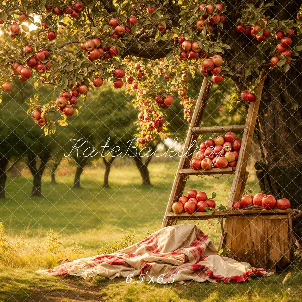 Kate Herbst Wald Rot Apfel Obstgarten Hintergrund entworfen von Emetselch - Kate Backdrop.de
