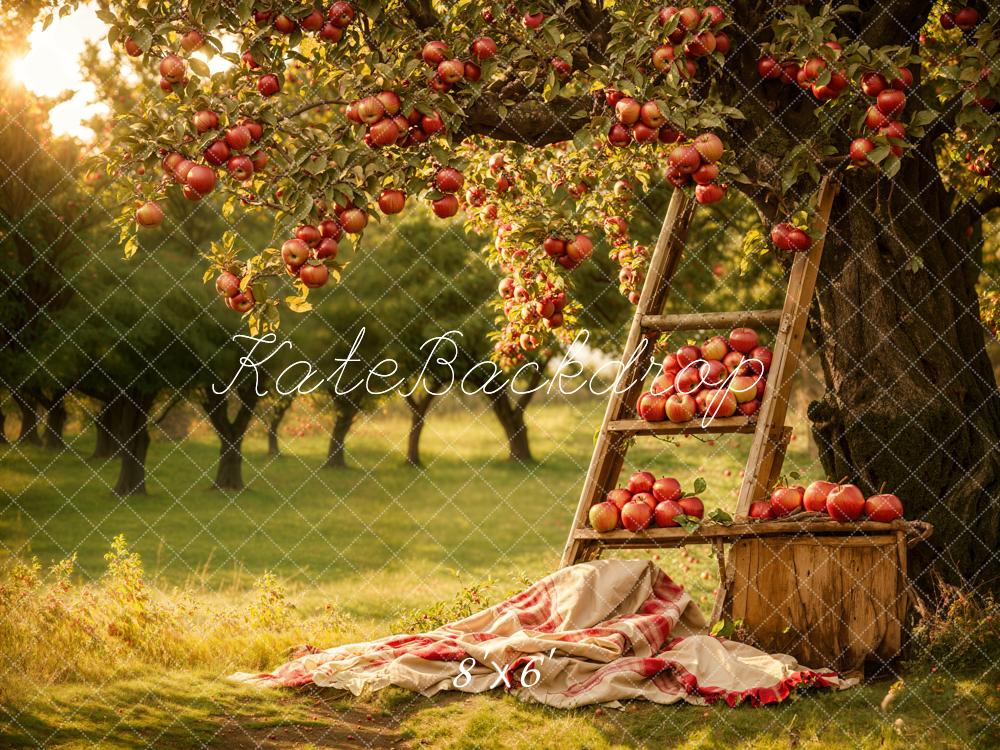Kate Herbst Outdoor Wald Roter Apfel Obstgarten Hintergrund Entworfen von Emetselch - Kate Backdrop.de