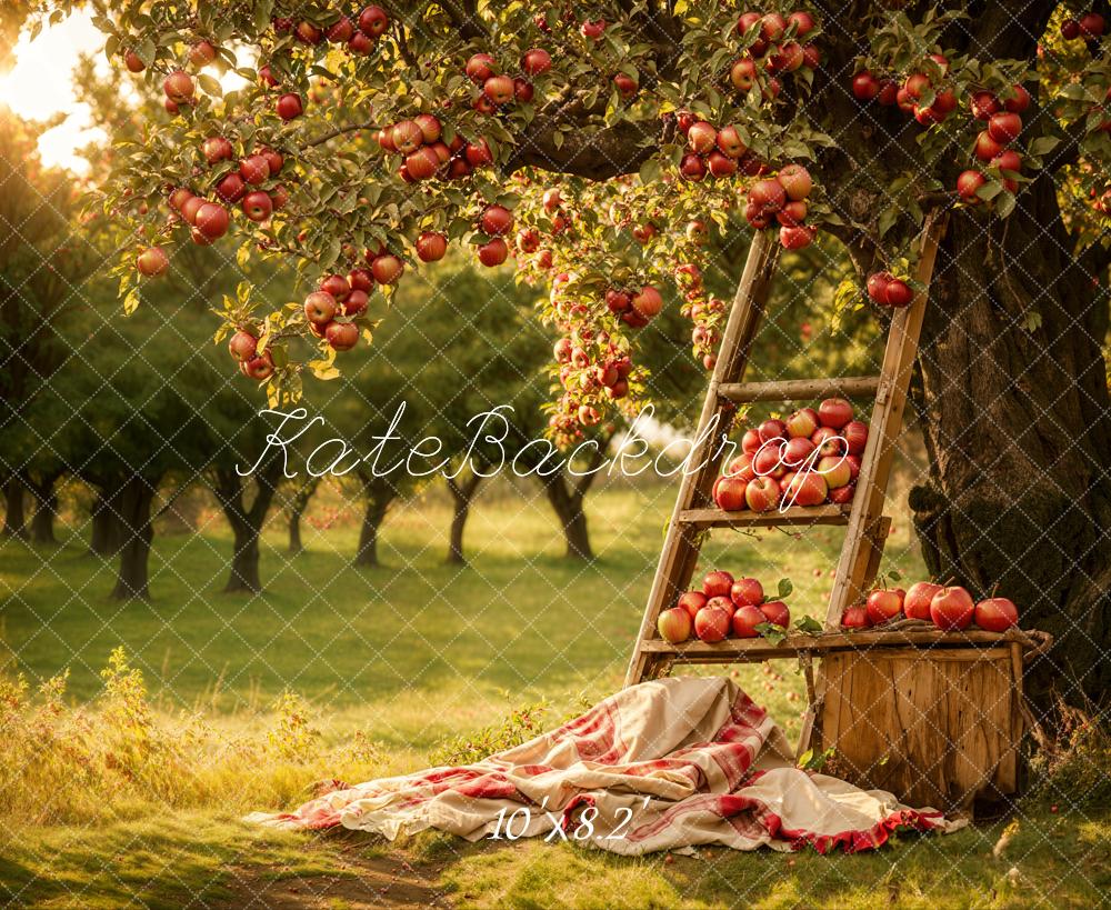 Kate Herbst Outdoor Wald Roter Apfel Obstgarten Hintergrund Entworfen von Emetselch - Kate Backdrop.de