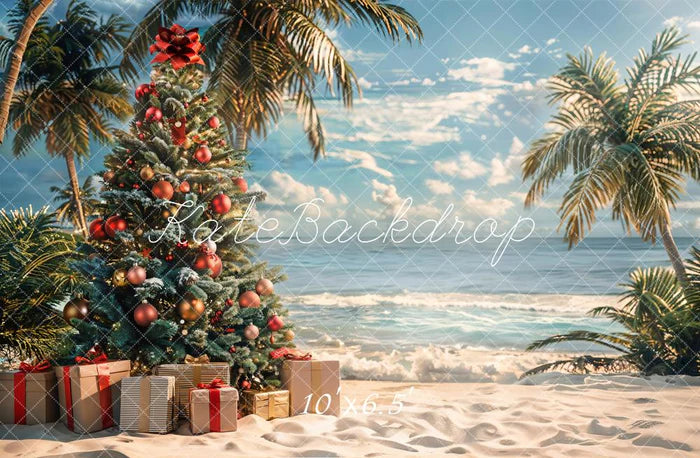 Kate Tropical Weihnachten Meer Strand Kulisse entworfen von Emetselch - Kate Backdrop.de