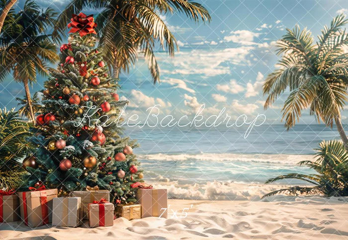 Kate Tropical Weihnachten Meer Strand Kulisse entworfen von Emetselch - Kate Backdrop.de