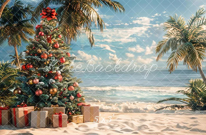 Kate Tropical Weihnachten Meer Strand Kulisse entworfen von Emetselch - Kate Backdrop.de