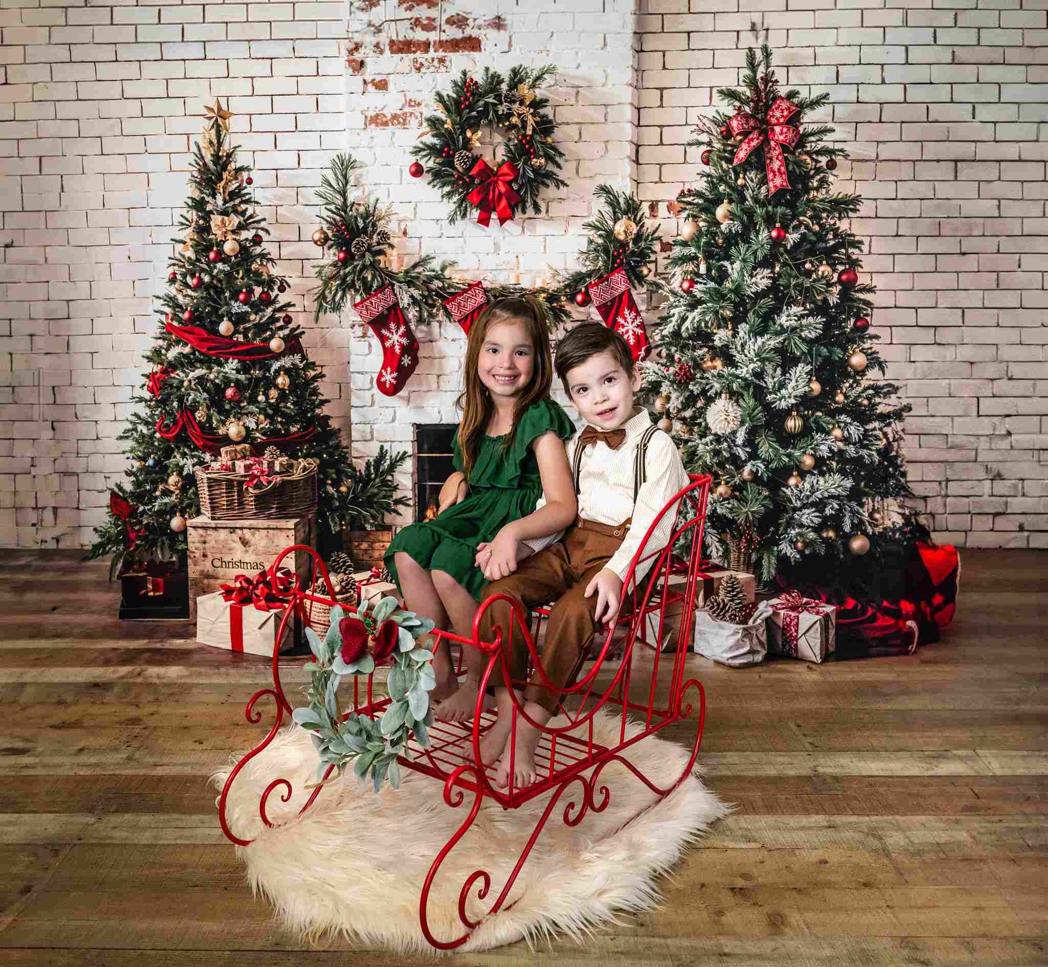 ⚡Blitzangebote #2-Kate Weihnachten Weiß Ziegel Kamin Hintergrund - Kate Backdrop.de