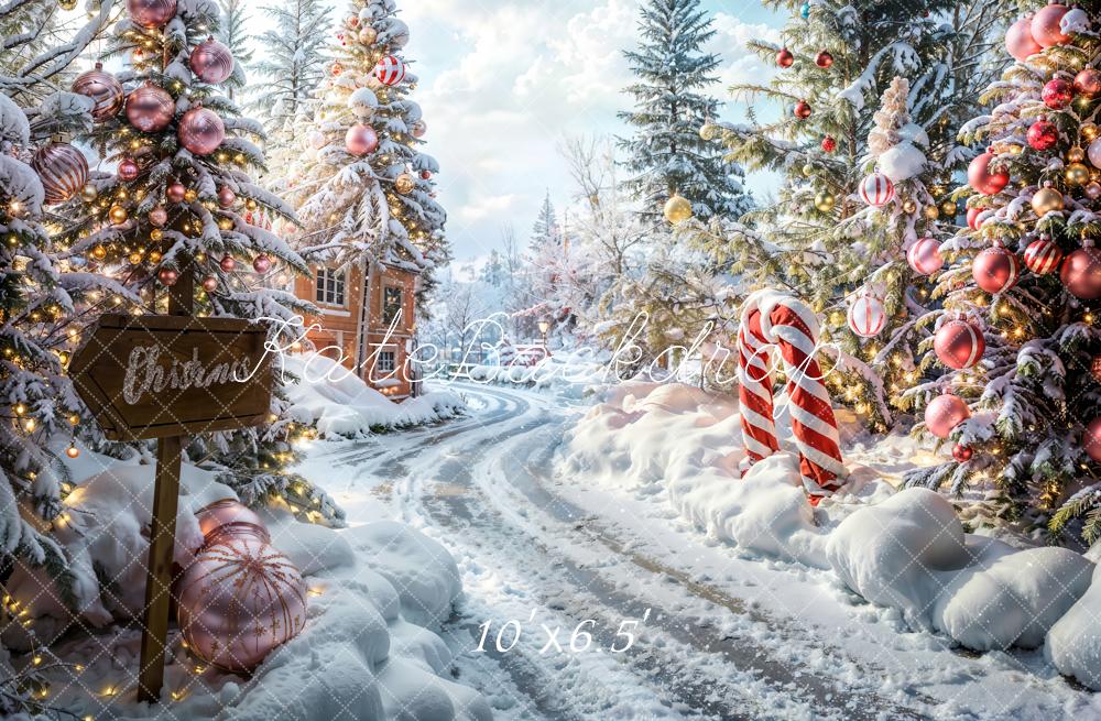 Kate Weihnachten im Freien Waldweg Hintergrund Entworfen von Emetselch - Kate Backdrop.de