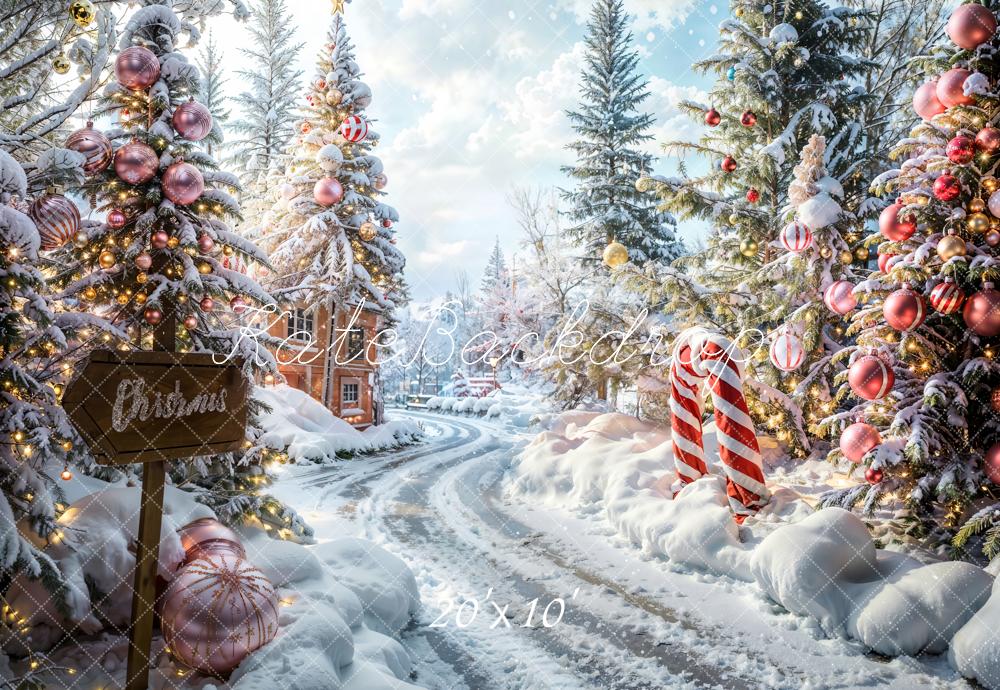 Kate Weihnachten im Freien Waldweg Hintergrund Entworfen von Emetselch - Kate Backdrop.de