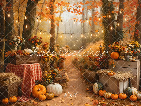 50%OFF-Kate Halloween Außenbereich Ahorn Wald Kürbis Pfad Hintergrund - Kate Backdrop.de