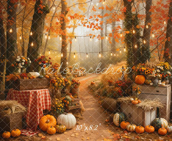 50%OFF-Kate Halloween Außenbereich Ahorn Wald Kürbis Pfad Hintergrund - Kate Backdrop.de