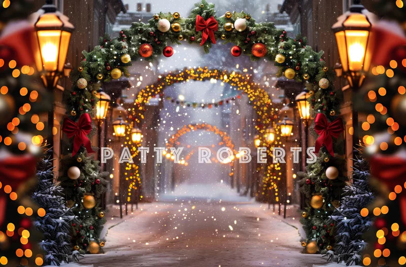 ⚡Blitzangebote #3-Kate Weihnachten Straße Bogen Hintergrund - Kate Backdrop.de