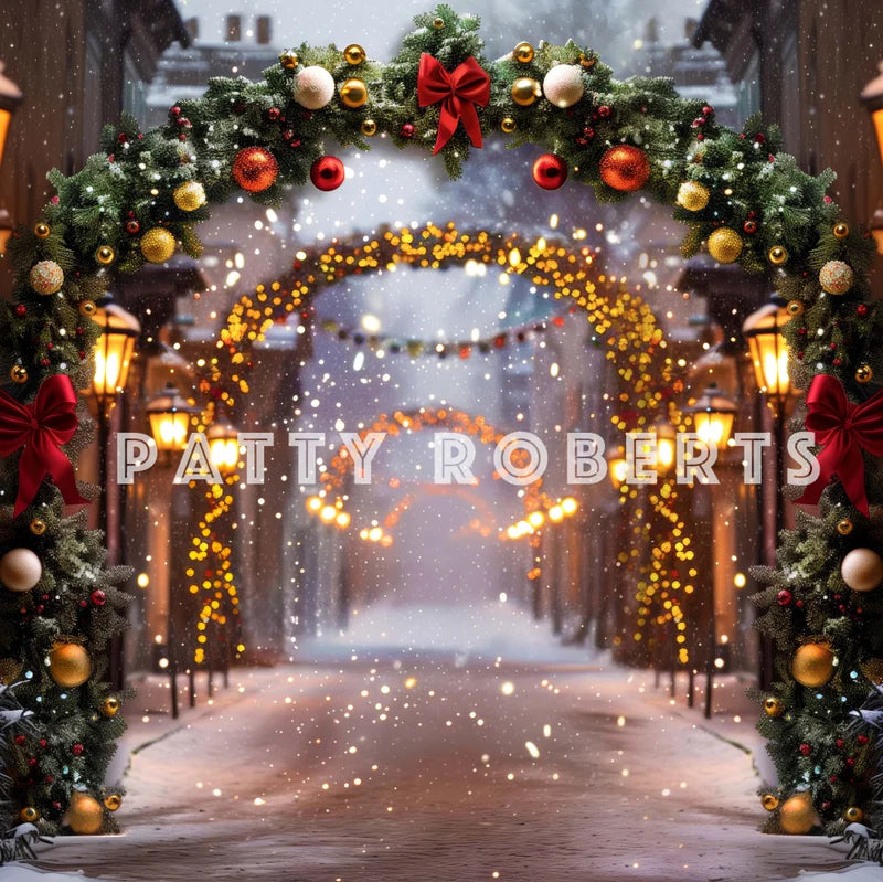 ⚡Blitzangebote #3-Kate Weihnachten Straße Bogen Hintergrund - Kate Backdrop.de