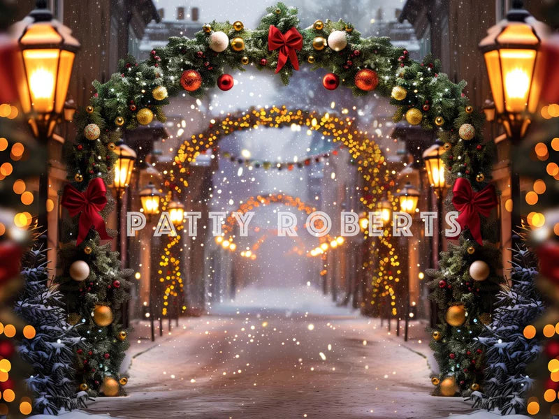 ⚡Blitzangebote #3-Kate Weihnachten Straße Bogen Hintergrund - Kate Backdrop.de