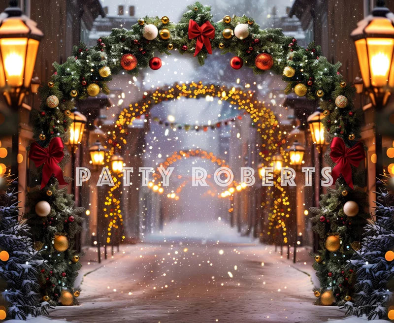 ⚡Blitzangebote #3-Kate Weihnachten Straße Bogen Hintergrund - Kate Backdrop.de