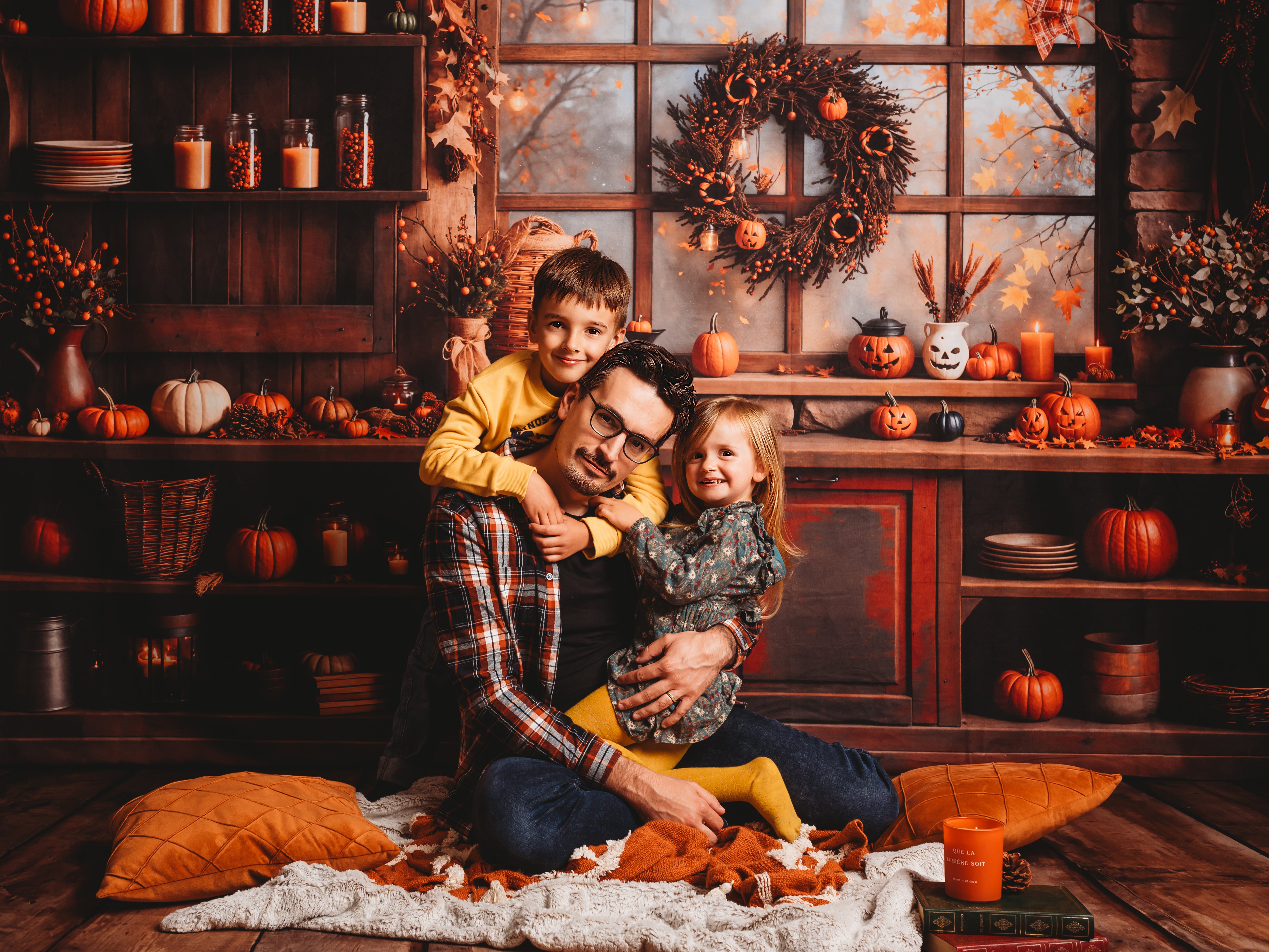 Kate Herbst Halloween Kürbis Orange Küche Hintergrund Entworfen von Emetselch - Kate Backdrop.de