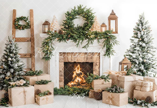 ⚡Blitzangebote #3-Kate Weihnachten baum Weißer Kamin Geschenkbox Hintergrund - Kate Backdrop.de