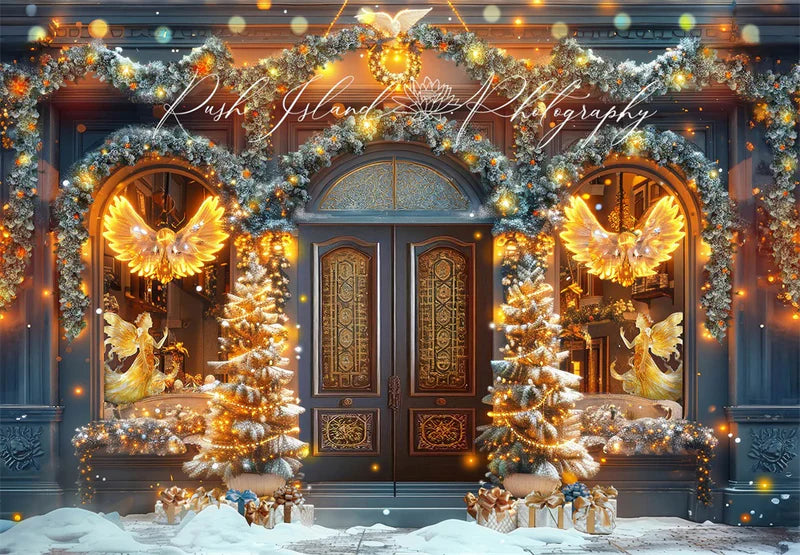 Kate Goldene Engel Weihnachtsgeschäft Hintergrund entworfen von Laura Bybee - Kate Backdrop.de