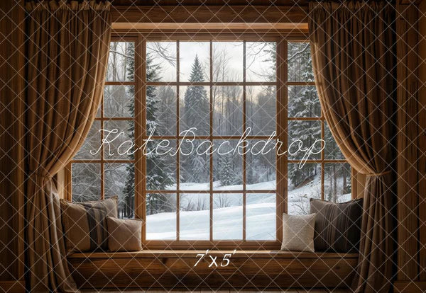Kate Winter-Fenster Schnee-Szene Hintergrund entworfen von Emetselch
