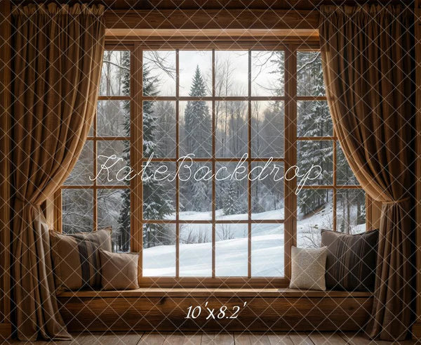 Kate Winter-Fenster Schnee-Szene Hintergrund entworfen von Emetselch