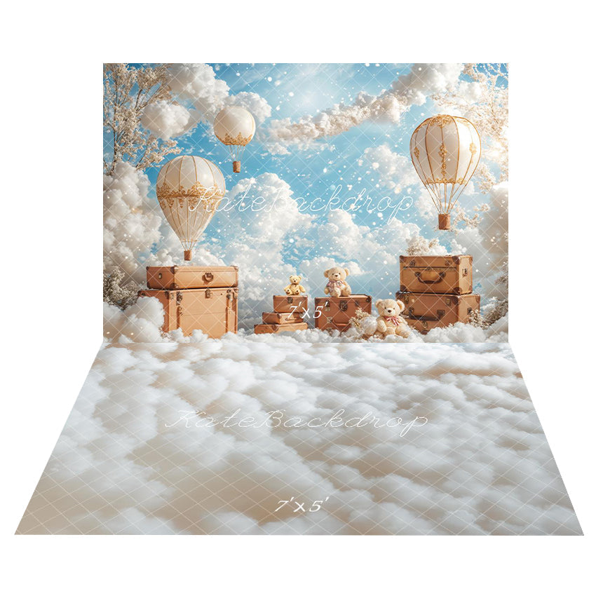 Kate Kinder Heißluftballon Hintergrund+Weiße Wolken Boden Hintergrund - Kate Backdrop.de