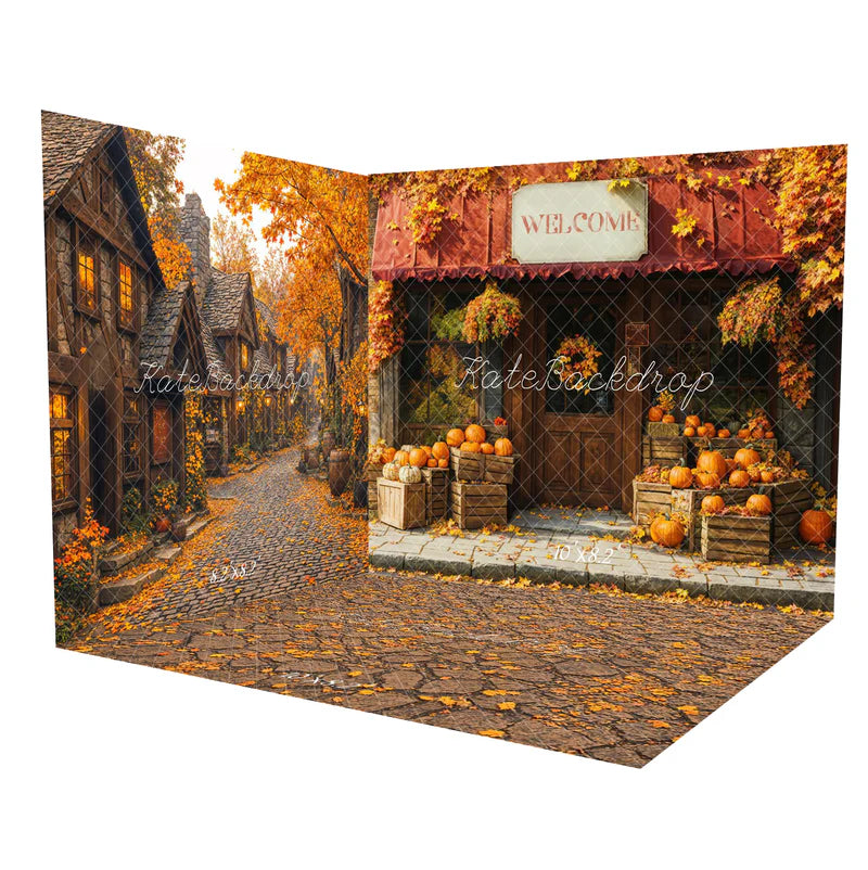 Kate Herbst Village Straße Ahornbaum Zimmer Set(8ftx8ft&10ftx8ft&8ftx10ft) - Kate Backdrop.de