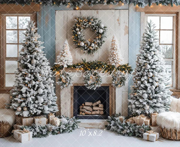 Kate Weihnachten - Baum Kamin Schnee Hintergrund Entworfen von Emetselch - Kate Backdrop.de
