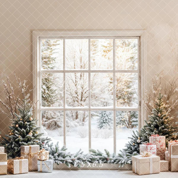 Kate Weihnachten -Bäume Fenster Geschenkbox Hintergrund Entworfen von Emetselch