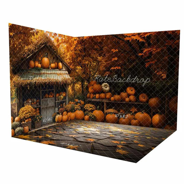 Kate Herbst Kürbis Scheune Ahorn Zimmer Set(8ftx8ft&10ftx8ft&8ftx10ft) - Kate Backdrop.de