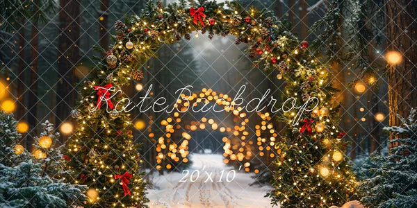 ⚡Blitzangebote #2-Kate Weihnachten wald Lichterbogen Hintergrund - Kate Backdrop.de