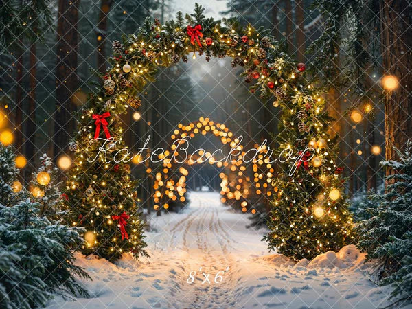 ⚡Blitzangebote #2-Kate Weihnachten wald Lichterbogen Hintergrund - Kate Backdrop.de