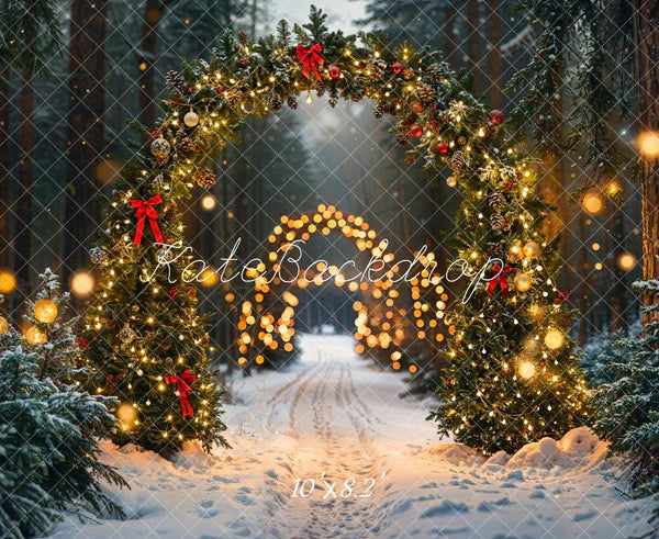 ⚡Blitzangebote #2-Kate Weihnachten wald Lichterbogen Hintergrund - Kate Backdrop.de