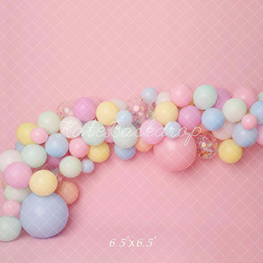 Kate Cake Smash Rosa Pastell Luftballon Hintergrund von Melissa King - Kate Backdrop.de