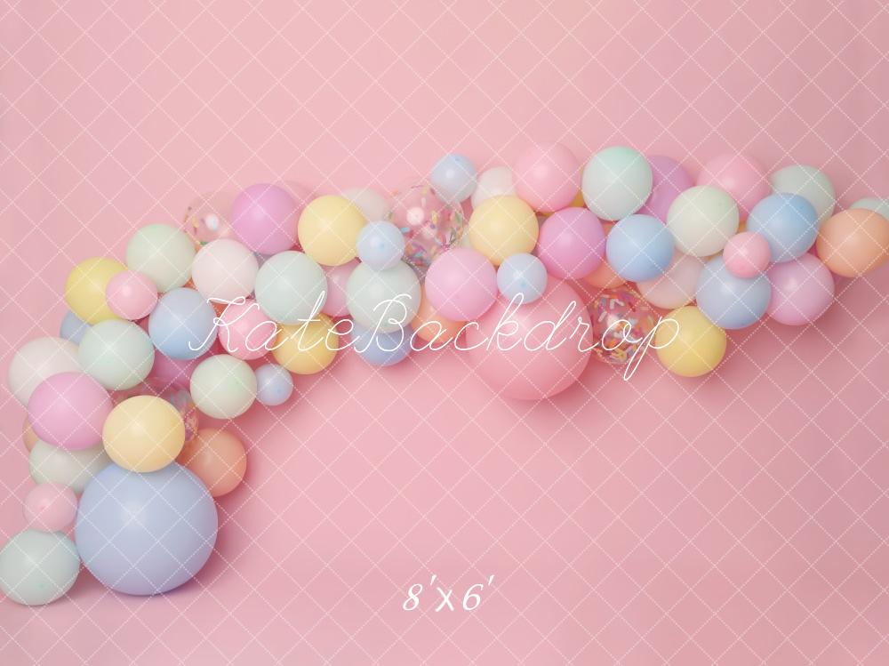 Kate Cake Smash Rosa Pastell Luftballon Hintergrund von Melissa King - Kate Backdrop.de