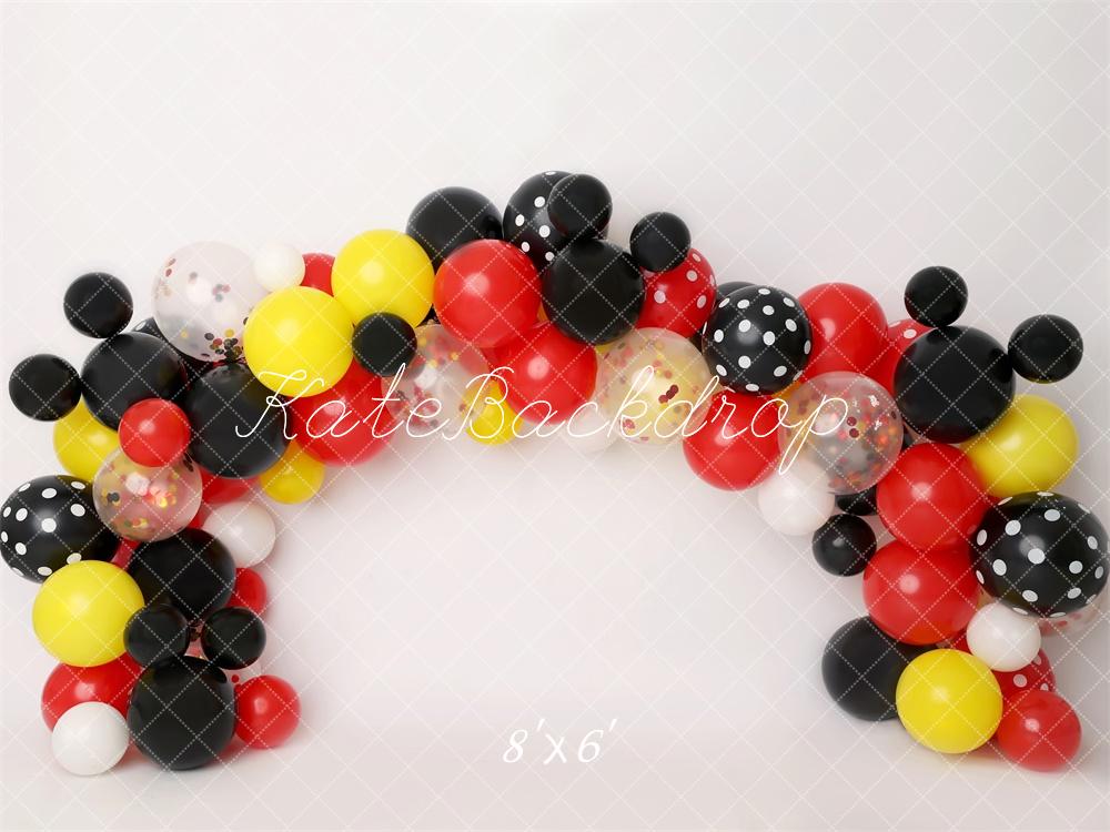 Kate Cake Smash Cute Cartoon Bunte Luftballons Hintergrund von Melissa King - Kate Backdrop.de