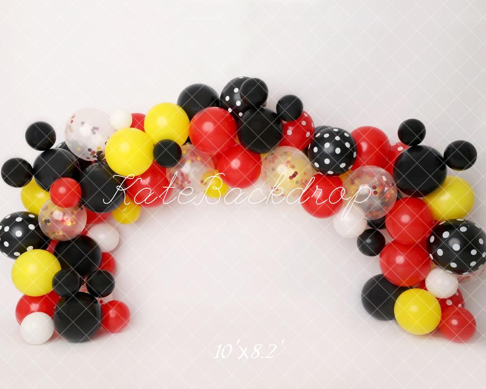 Kate Cake Smash Cute Cartoon Bunte Luftballons Hintergrund von Melissa King - Kate Backdrop.de