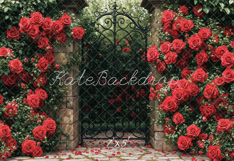 Kate Rote Rosen Gartenpforte Hintergrund entworfen von Emetselch