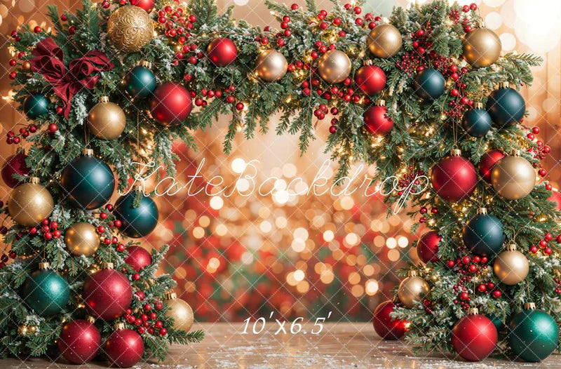 ⚡Blitzangebote #4-Kate Bokeh Weihnachten Ornament Bogen Hintergrund entworfen - Kate Backdrop.de