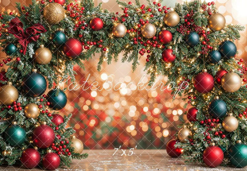 ⚡Blitzangebote #4-Kate Bokeh Weihnachten Ornament Bogen Hintergrund entworfen - Kate Backdrop.de