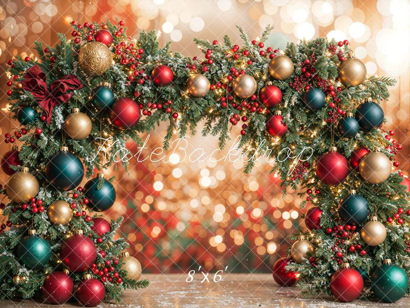 ⚡Blitzangebote #4-Kate Bokeh Weihnachten Ornament Bogen Hintergrund entworfen - Kate Backdrop.de