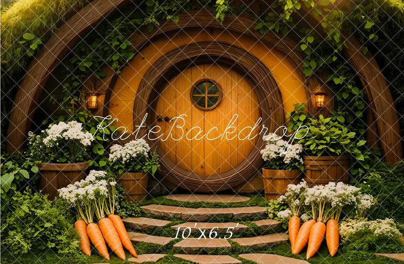 Kate Ostern Hobbit Haus Wald Hintergrund entworfen von Emetselch - Kate Backdrop.de