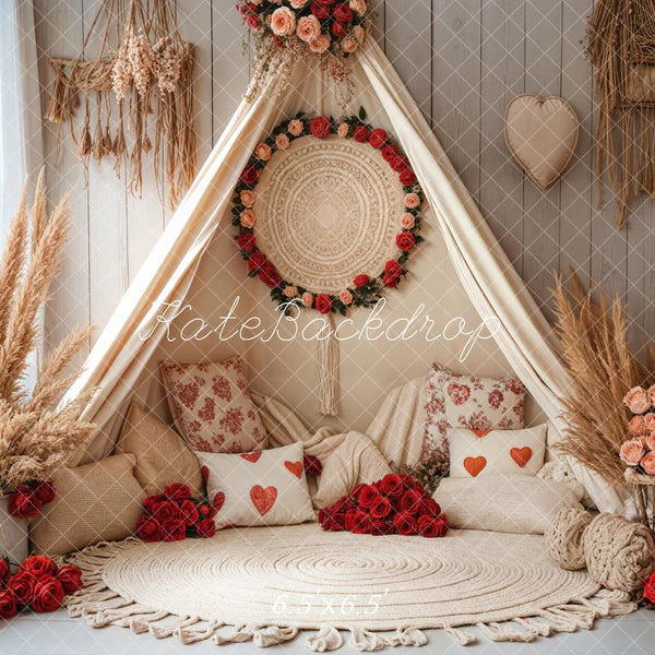 Kate Frühling Boho Romantisch Blumengestecktes Zelt Hintergrund entworfen von Emetselch - Kate Backdrop.de