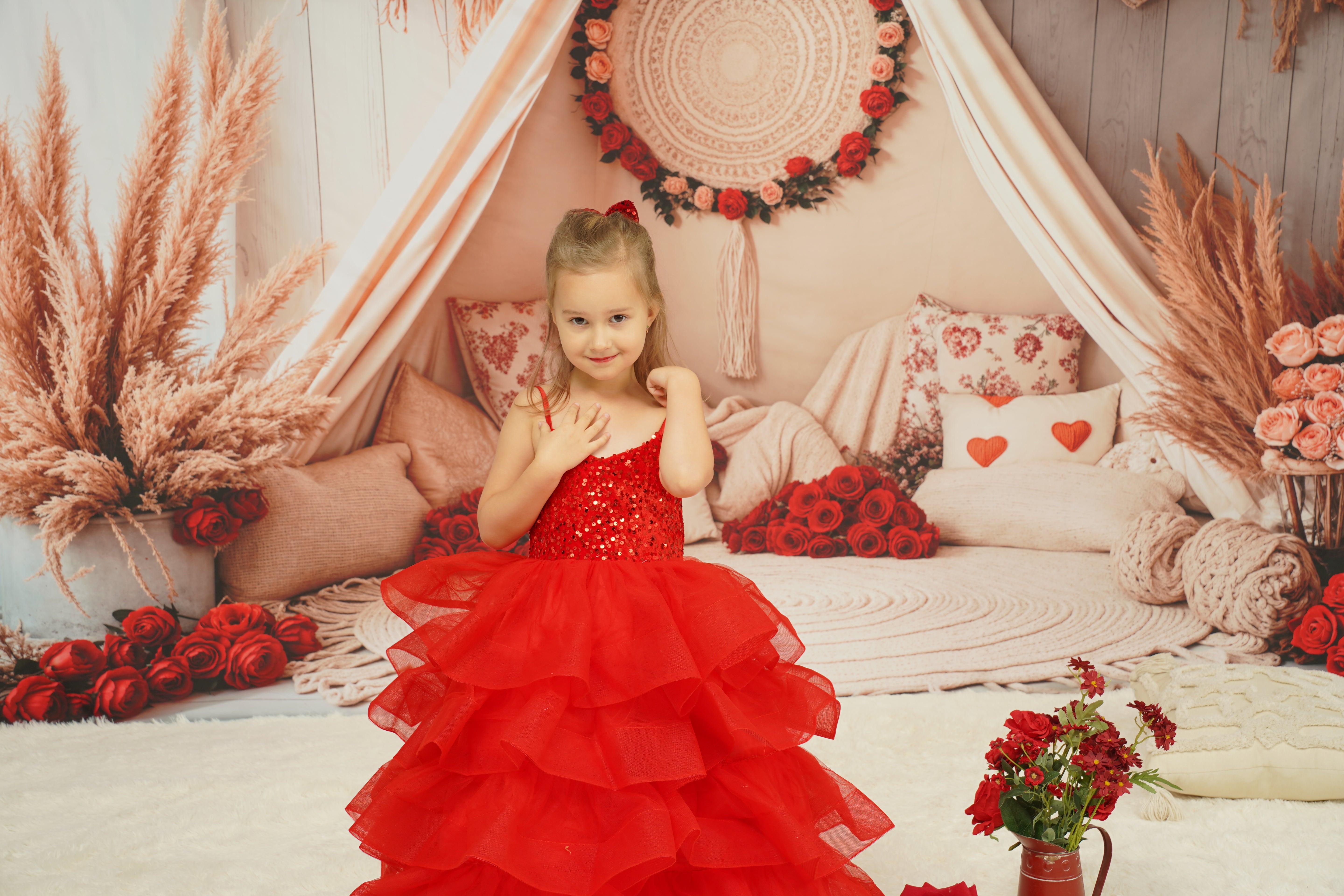 Kate Frühling Boho Romantisch Blumengestecktes Zelt Hintergrund entworfen von Emetselch - Kate Backdrop.de