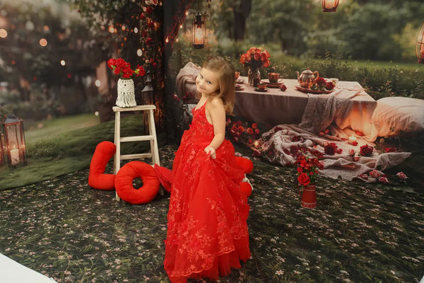 ⚡Blitzangebote #1-Kate Valentinstag Frühling Romantischer Garten Picknick Zimmer Set - Kate Backdrop.de
