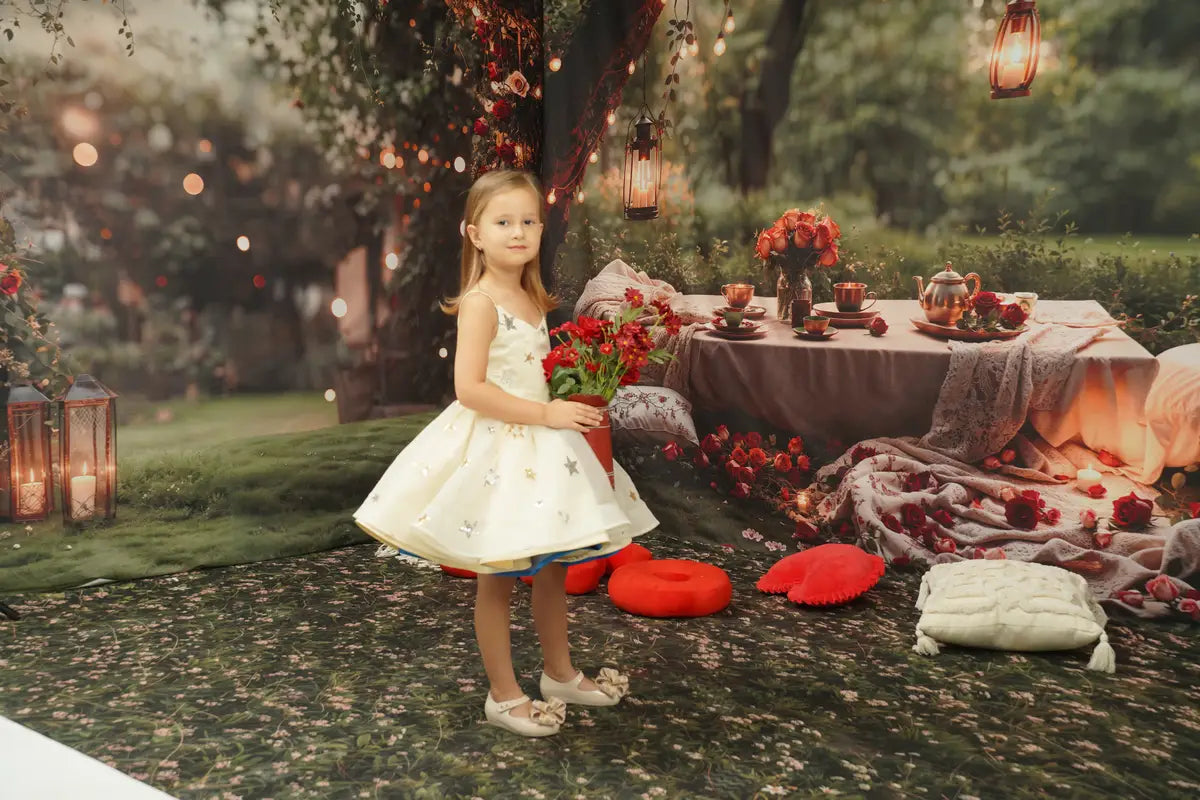 ⚡Blitzangebote #1-Kate Valentinstag Frühling Romantischer Garten Picknick Zimmer Set - Kate Backdrop.de