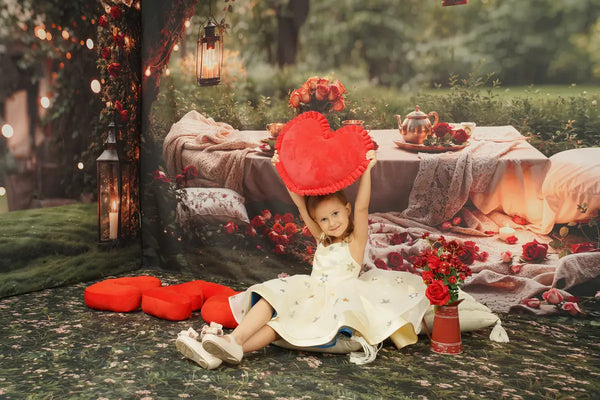 ⚡Blitzangebote #1-Kate Valentinstag Frühling Romantischer Garten Picknick Zimmer Set - Kate Backdrop.de