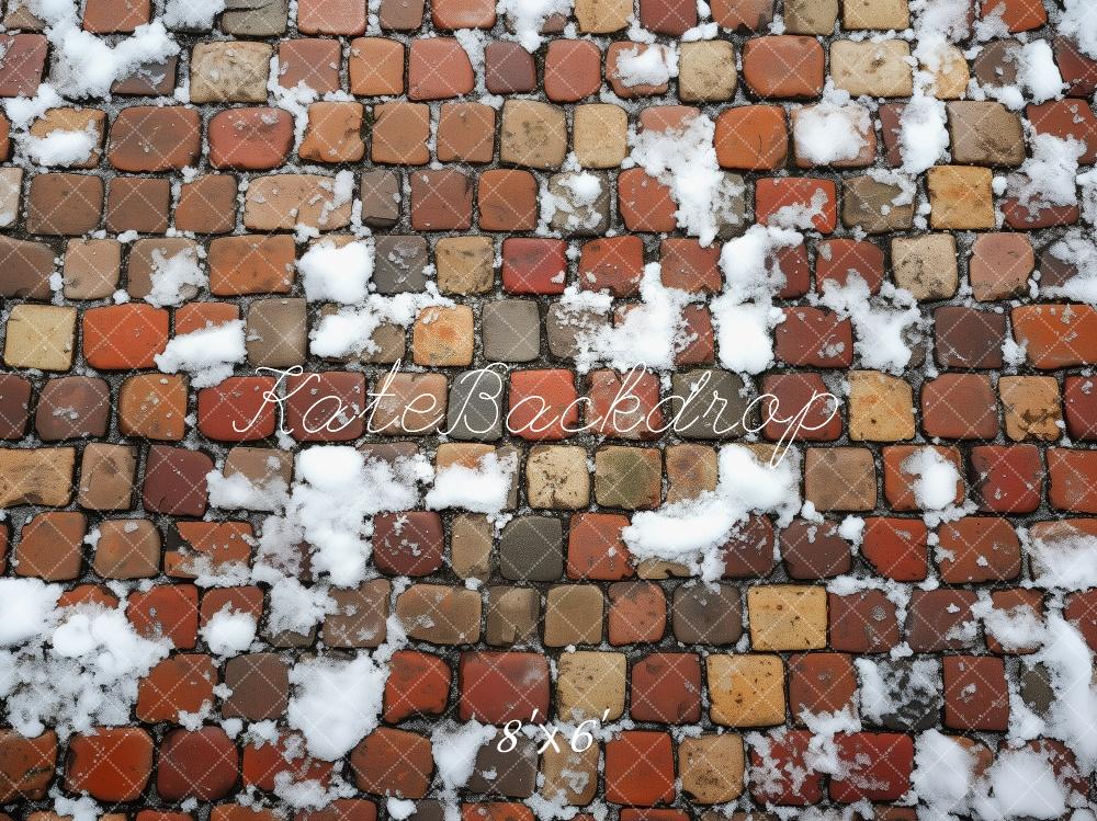 Kate Winter Stein Schnee Boden Hintergrund von Patty Roberts - Kate Backdrop.de